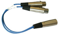 2 CH. BELTPACK ADAPTER:  THREE-PIN TO SIX-PIN ADAPTER COMBINES TWO SINGLE-CHANNEL THREE-PIN CABLES